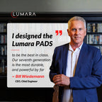 Lumara CEO Bill Wiedmann with a quote about designing the Lumara LED pads