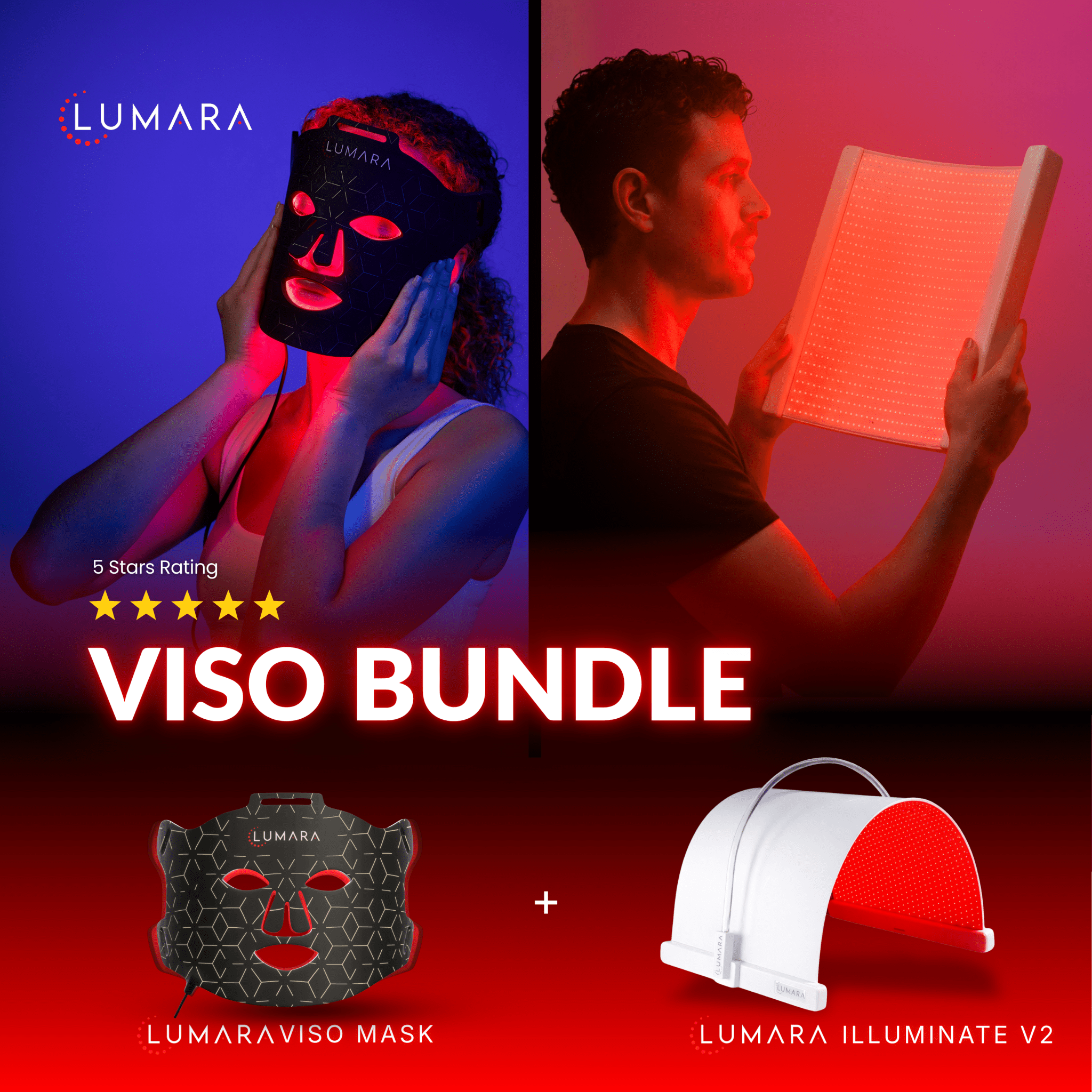 Lumara Viso LED face mask bundle promotional graphic