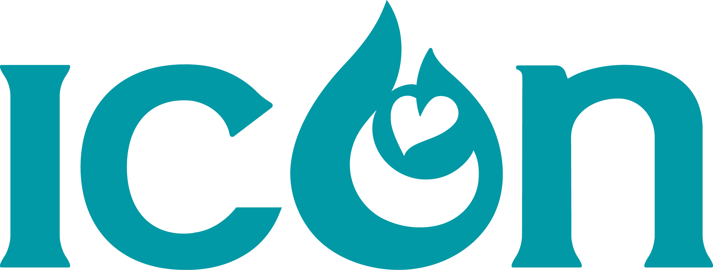 Icon logo wordmark in teal